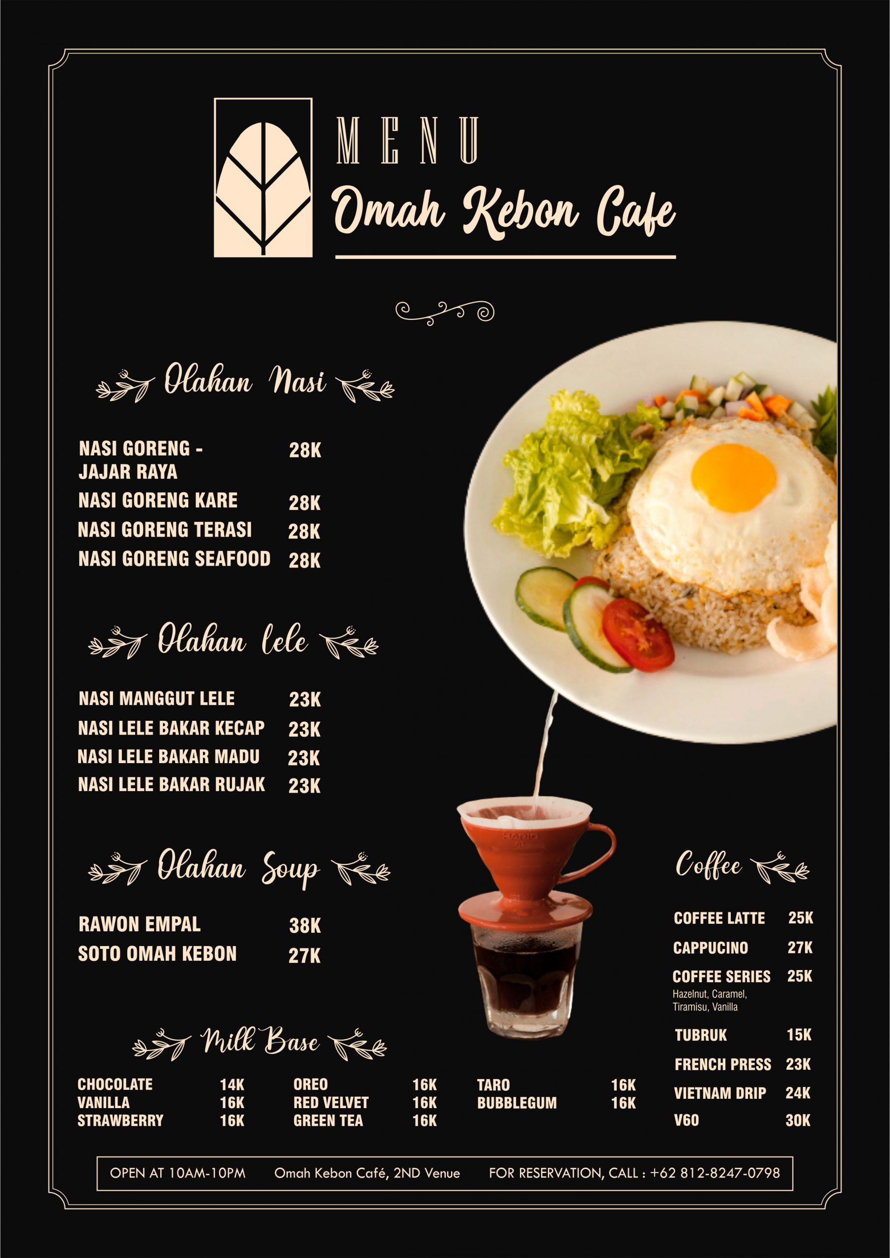 Omah Kebon Cafe Menu List