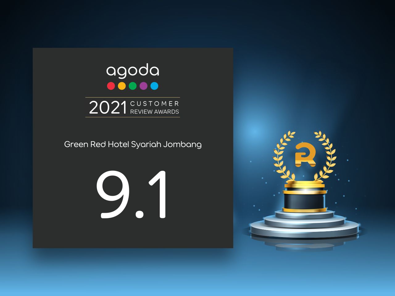 Green Red Syariah Hotel deserves Agoda Award 9.1 2021 proudly.