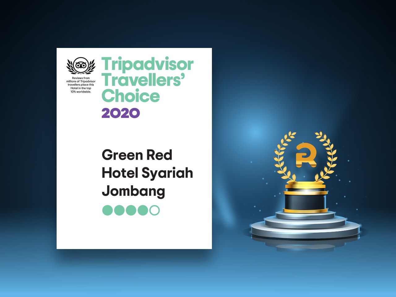 Green Red Syariah Hotel deserves Traveler's Choice 2020 award proudly.